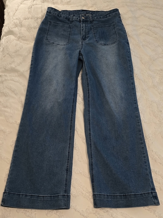 Denim - Women's High Rise Wide Leg Jeans, 4 Pocket, Size 14 (310)